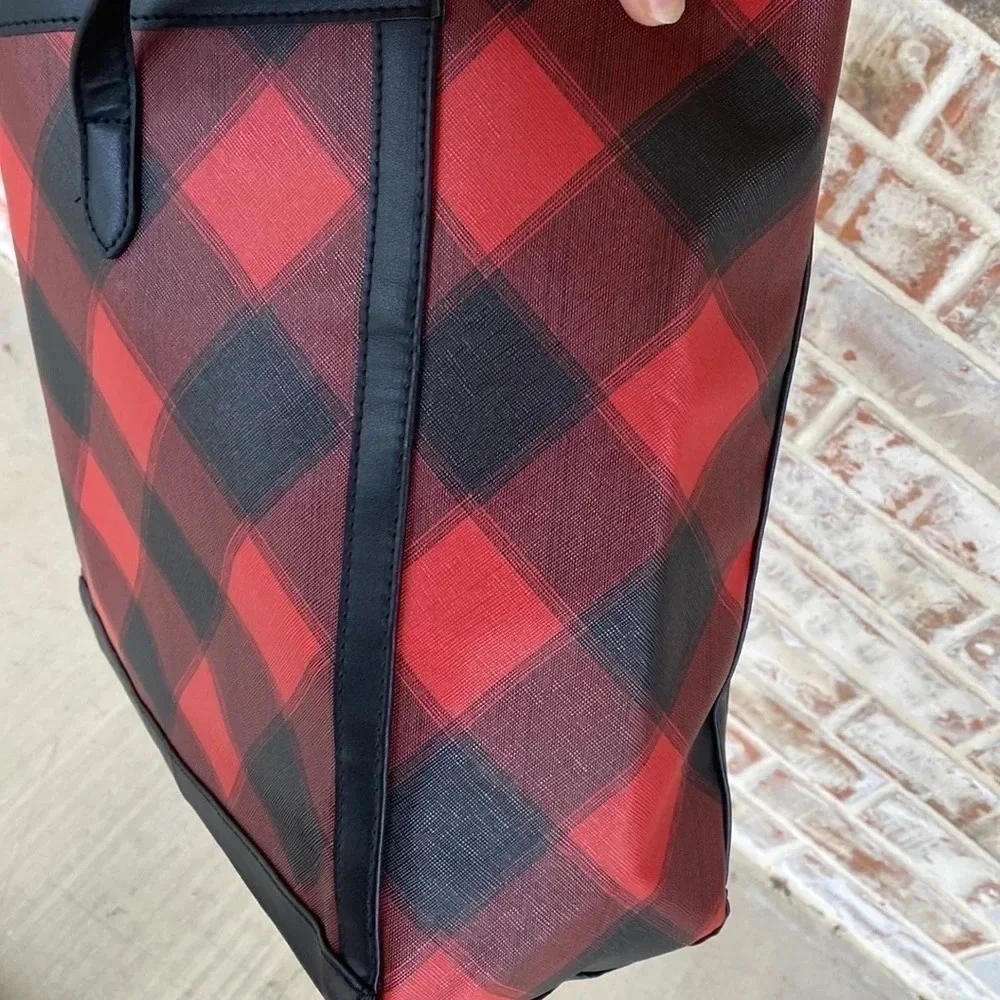 Victoria’s‎ Secret Red And Black Plaid Tote Bag